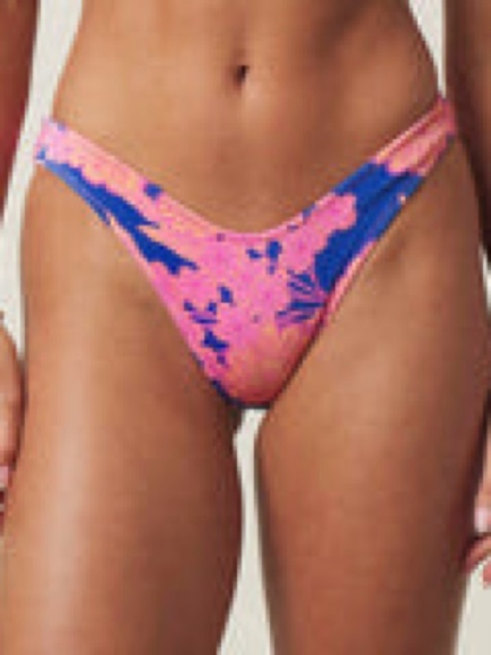 Floral Ruffle Triangle Bikini Set - Pink & Blue - Picture 4 of 4